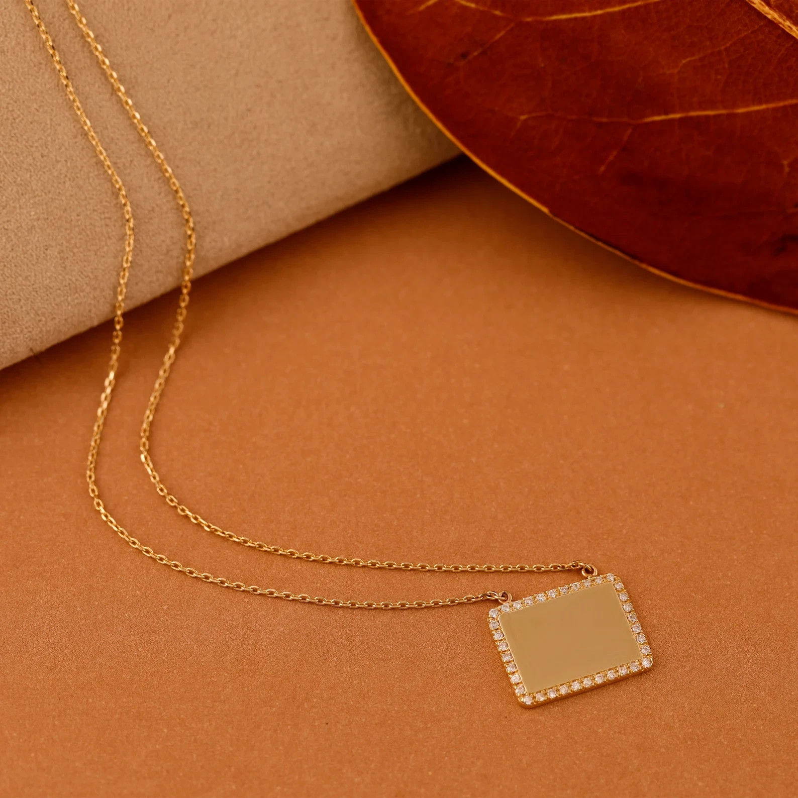 Lab Grown Diamond 1.00 Ct Round Cut EF VS Dog Tag Necklace in 14K Solid Gold