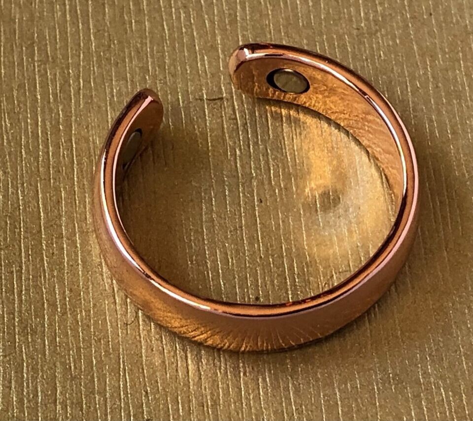 Pure Copper Magnetic Bracelet & Ring Set Dome Energy Arthritis Men Women Cuff
