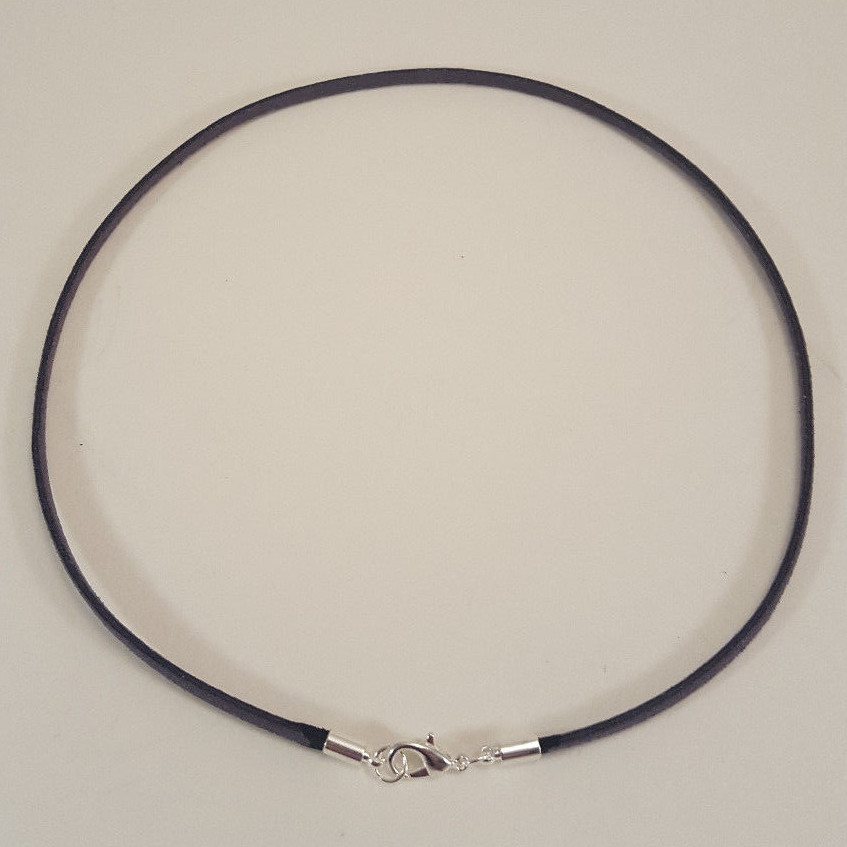 Suede Lightweight Surfer Choker Necklace 3mm with Silver Lobster Clasp- Unisex