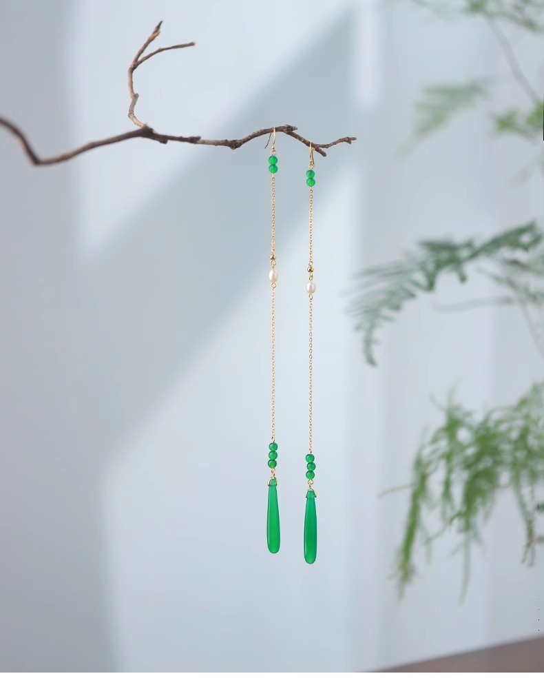 18cm New Chinese Style Long Tassel Earrings Qipao Women’s Accessory