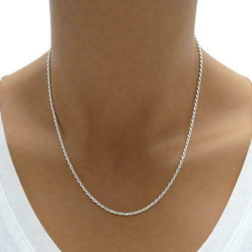 Diamond Cut Rope Chain Necklace Silver Plated 16-30 inches