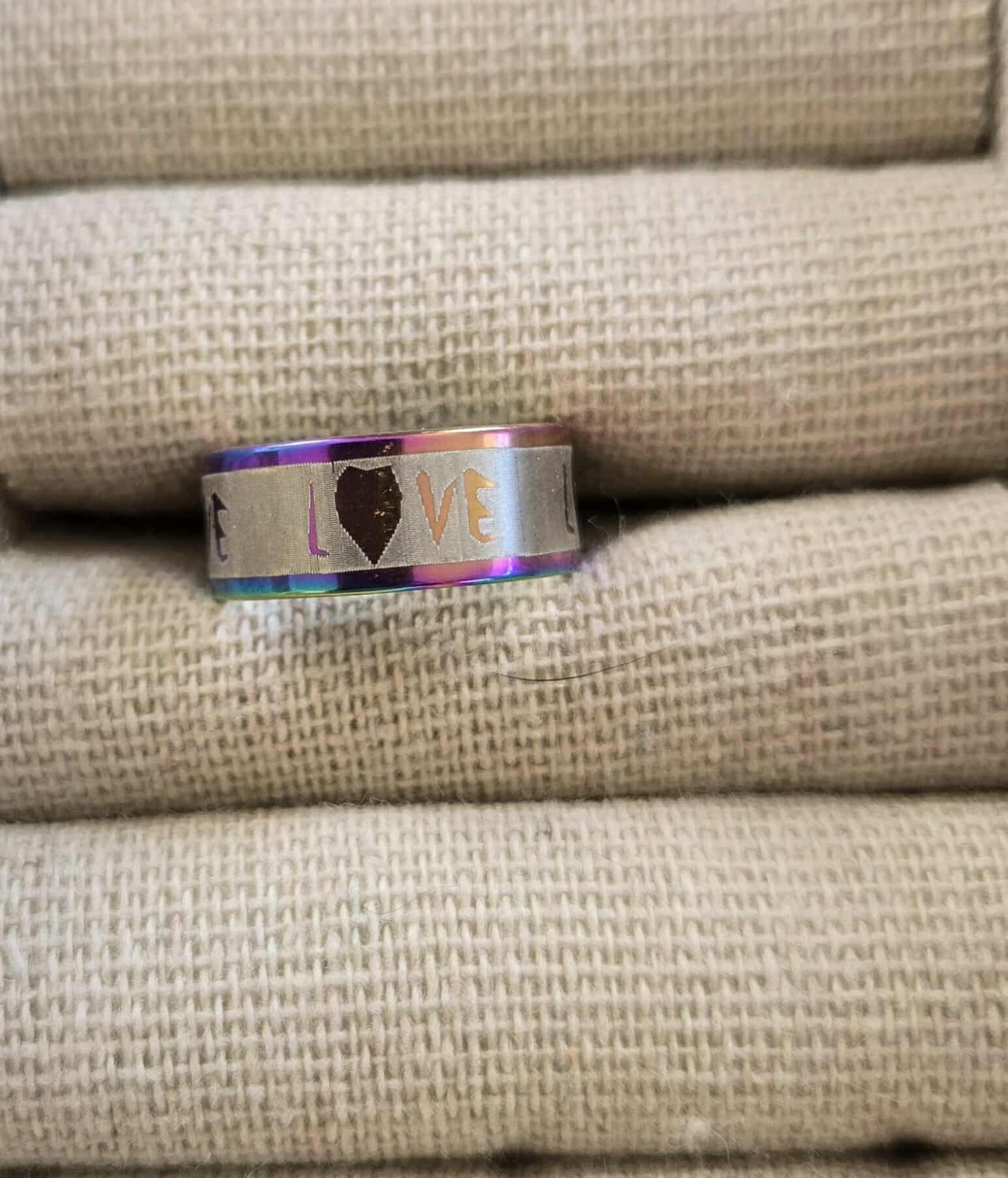 LOVE Titanium Steel Ring Multi-Color Women’s Size 5 Band Next Day Shipping