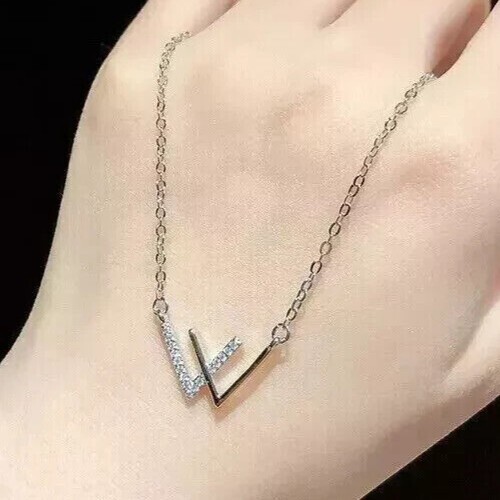 Round Cut Simulated Diamond Women’s Charm Pendant 14k White Gold Plated