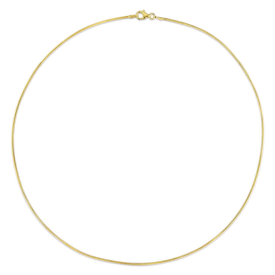 AMOUR 1.2mm Snake Chain Necklace In Yellow Plated Sterling Silver, 18 In