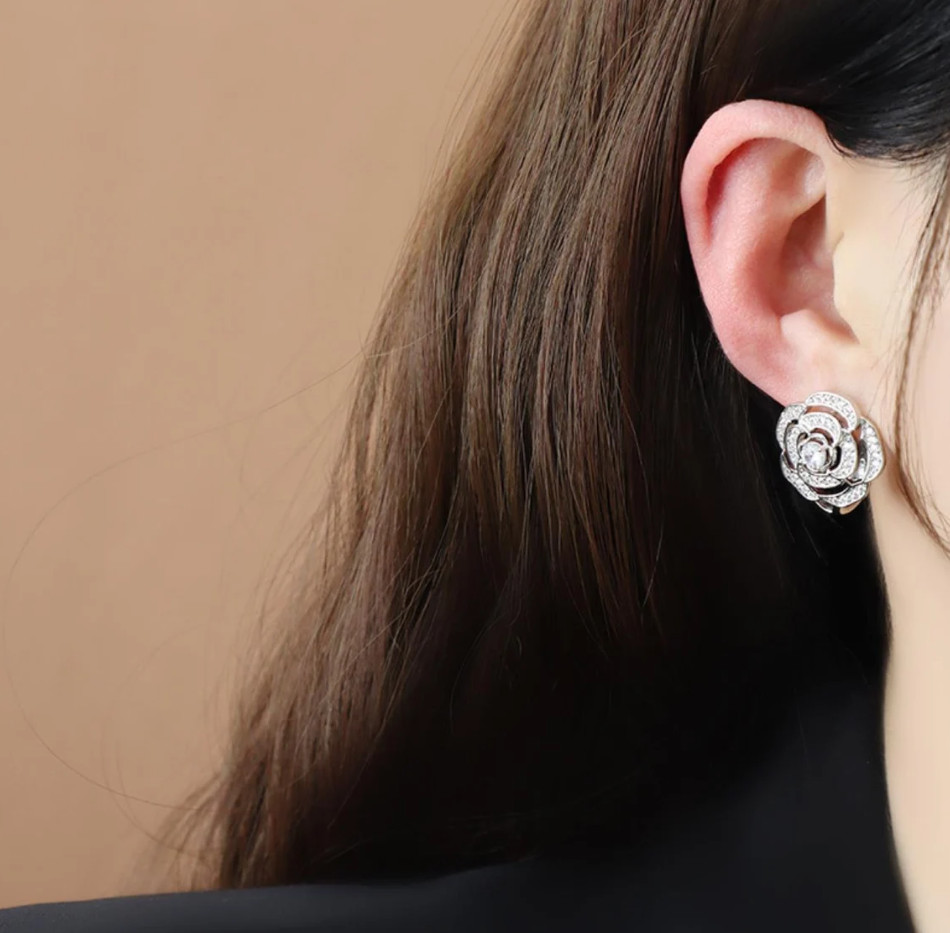 925 Sterling Silver CZ Stud Earrings Cubic Zirconia Women Pearl Jewelry Gift US