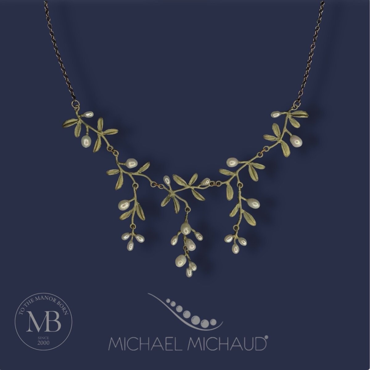 Michael Michaud Garden Vine Necklace Artisian Jewelry Gift 22K GP