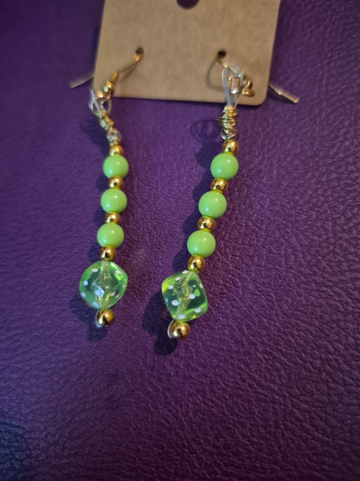 Green Dice Lucky Casino Earrings