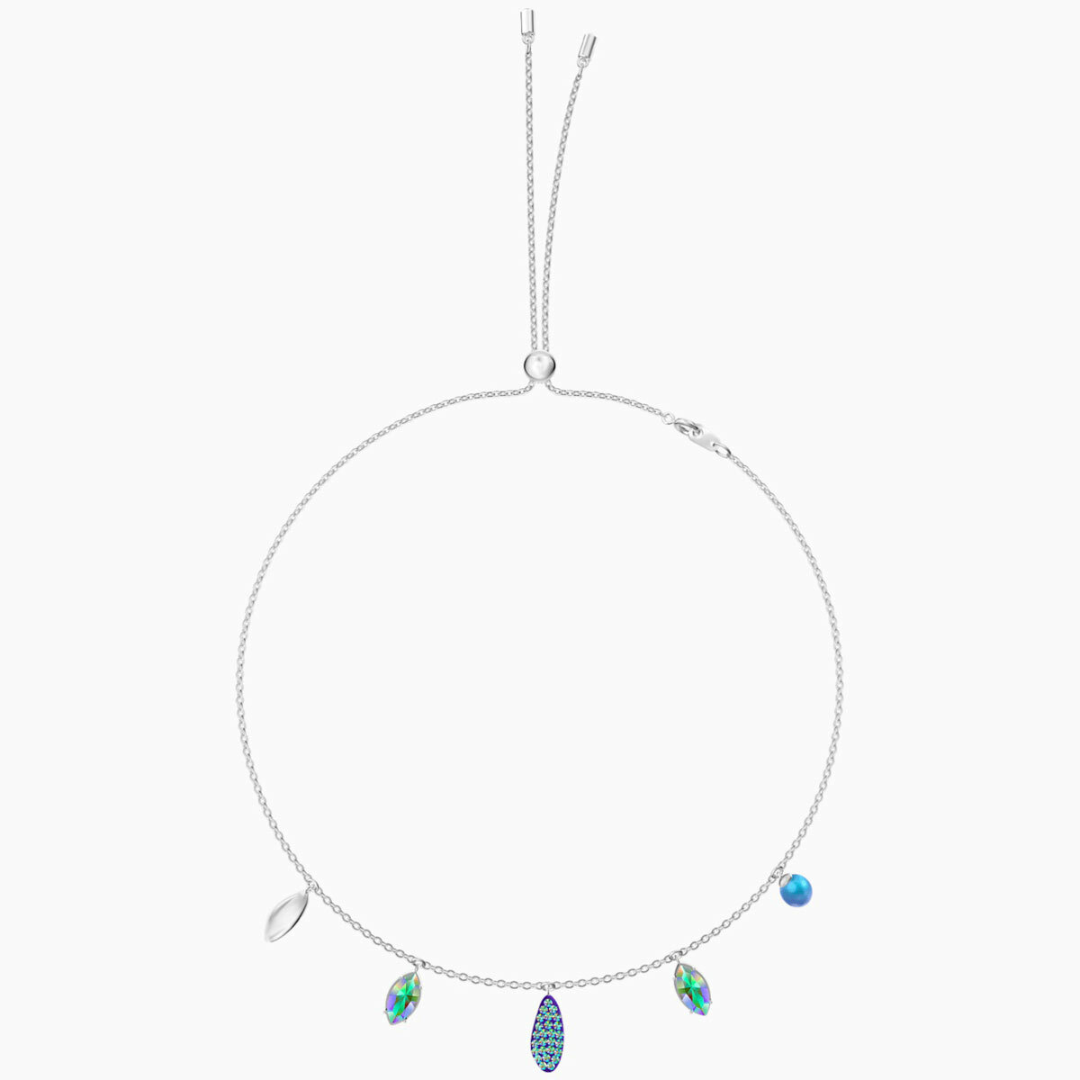 Swarovski Women’s Choker Necklace Organic Rhodium Plated, Multicolored 5470520