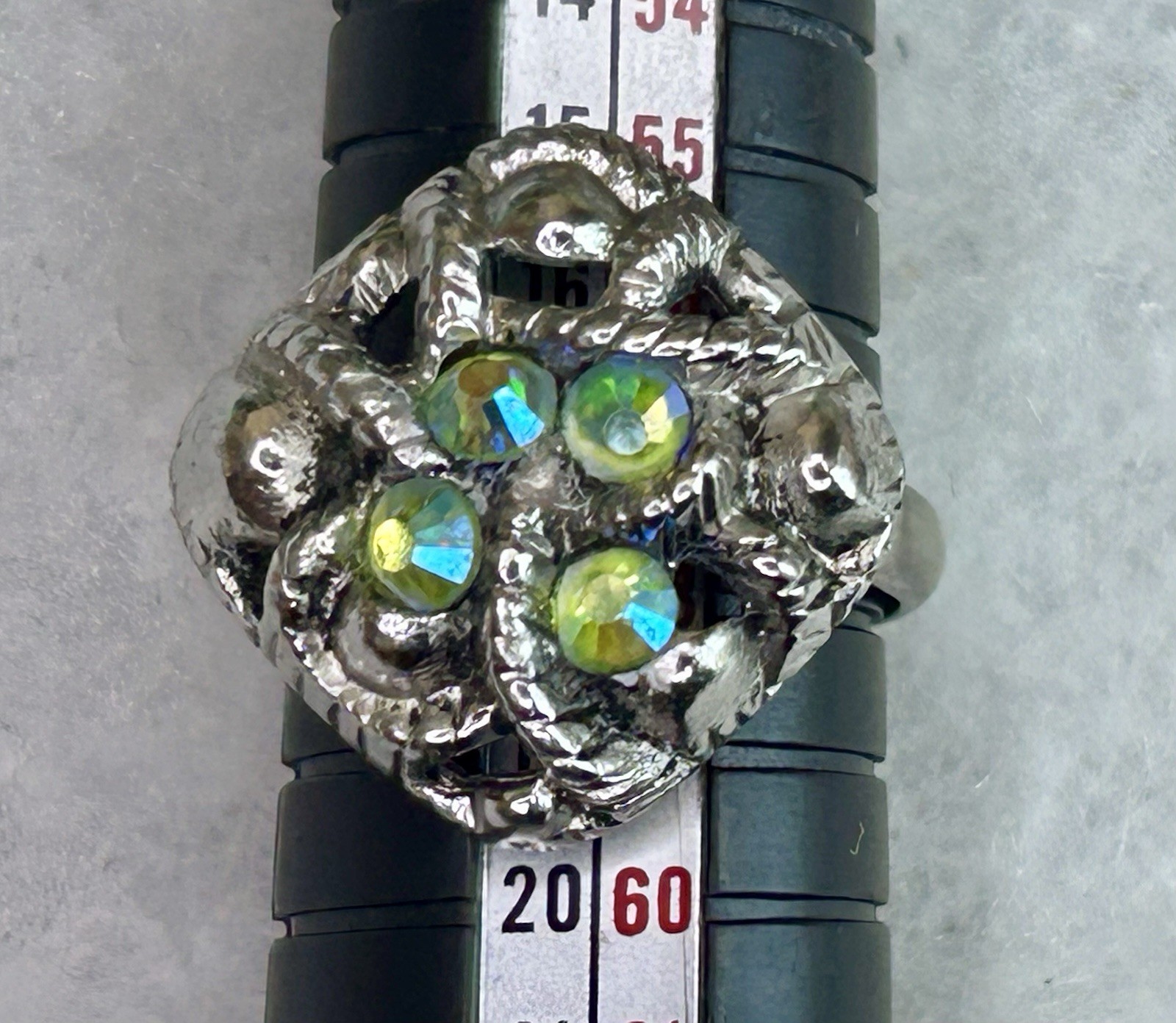 Vintage Avon Aurora Borealis Rhinestone Ring (c. 1970s–1980s)