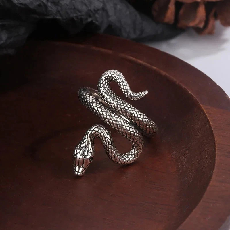 925 Sterling Silver snake Ring Adjustable Ring Entanglement for women Girl UK