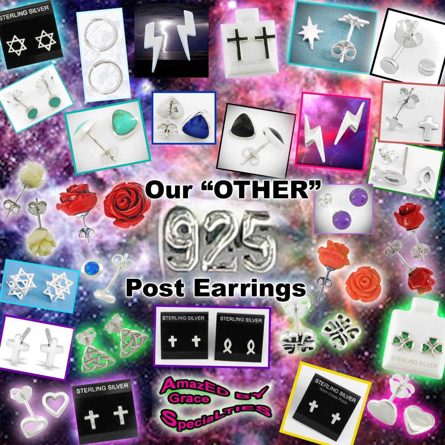 6mm Birthstone Earrings – Round CZ – SOLID Sterling Silver Settings