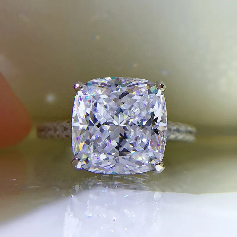 Sunshine 925 Silver Plated Ring Women Cubic Zircon Wedding Jewelry Gift Sz 6-10