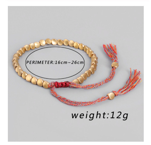 Handmade Tibetan Buddhist Braided Cotton Copper Beads Lucky Rope Bracelets Gift