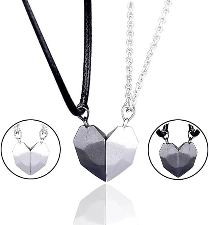 Heart Magnet Necklace Set for Couple Boyfriend, Girlfriend, Husband, Wife, Gift