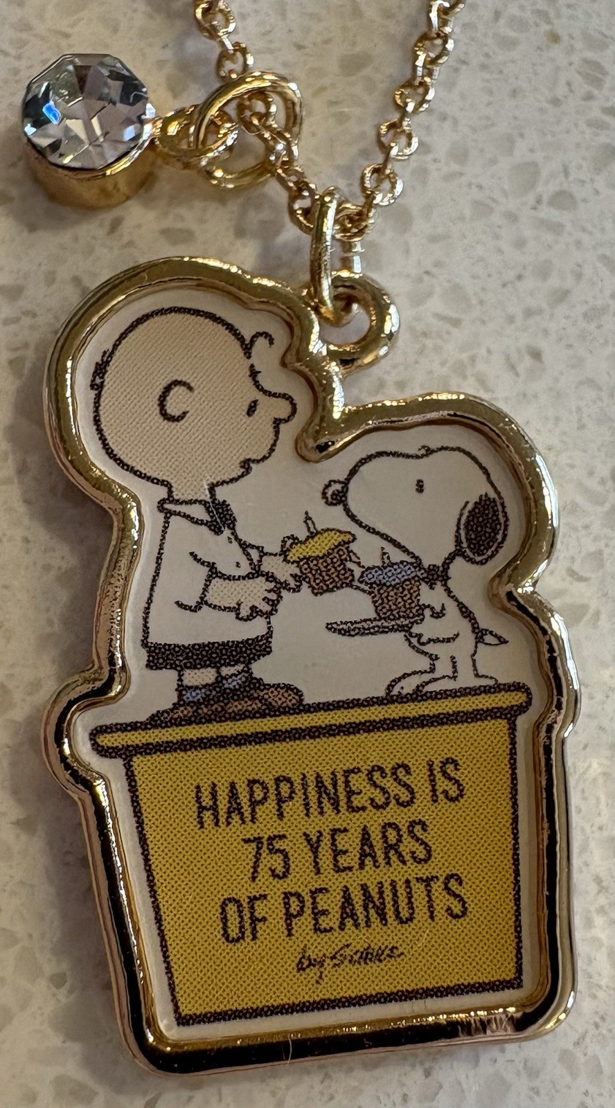 Peanuts Snoopy “ Happiness is 75 Years of Peanuts” Pendant Necklace