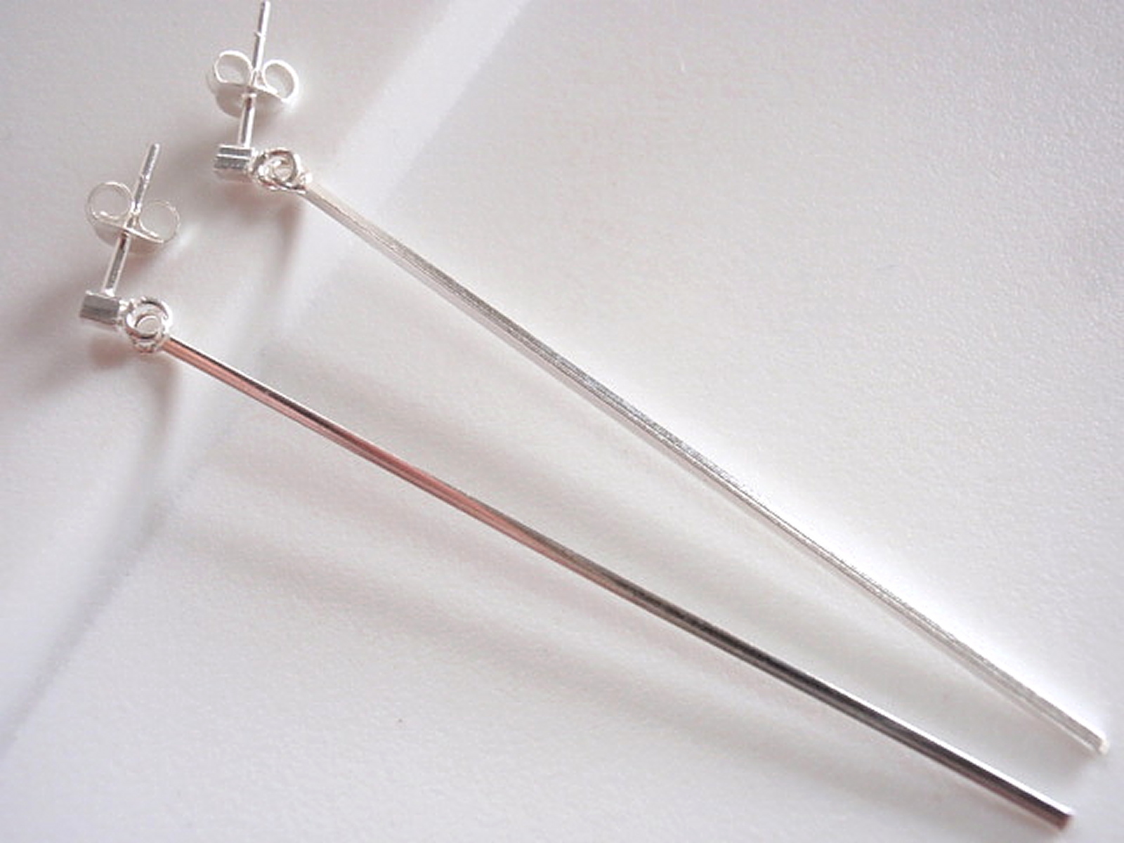 Long Bar with Sm Rectangle Stud Earrings 925 Sterling Silver Corona Sun Jewelry