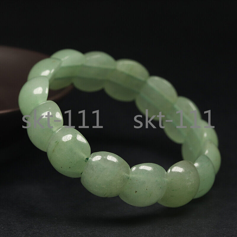 100% Natural Grade A Emerald Green Jade Bangle Bracelet Aventurine 7.5″