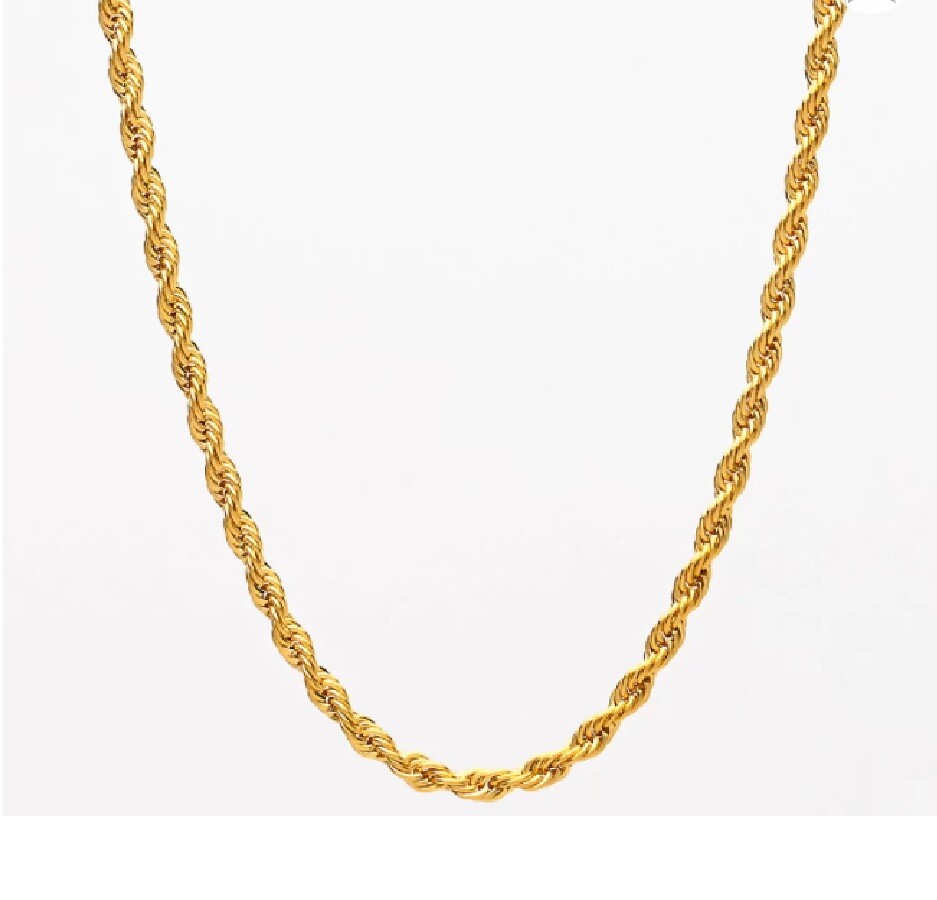 GENUINE 18K Gold Filled Tarnish-Free 1.7mm wide Rope Chain Necklace 16″-32″ inch