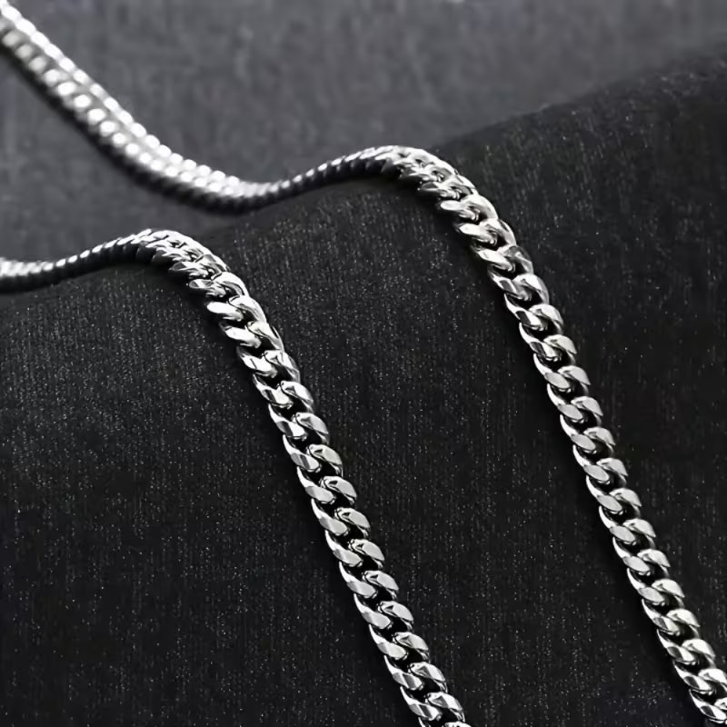 Dad Fathers Day Mens Gift Silver Chain Necklace personalised Gift Box & Bag