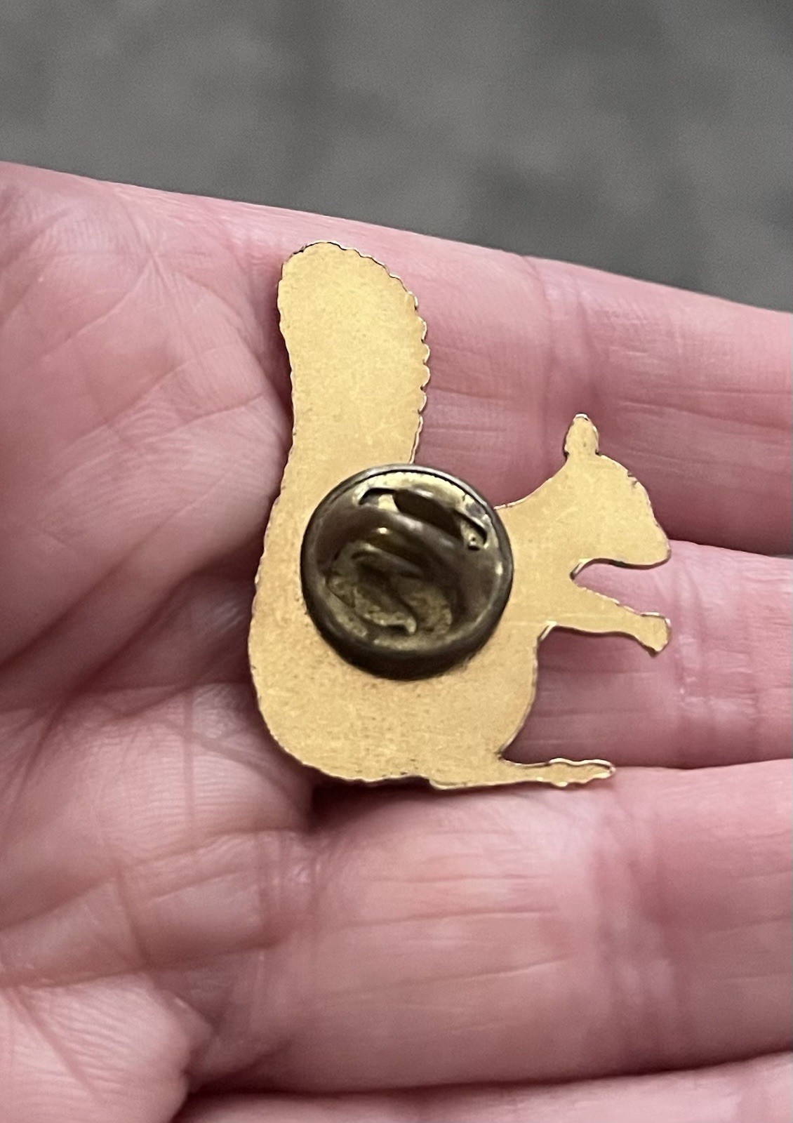 Gold Tone Squirrel Pin Badge /Lapel Pin Brooch, See Description