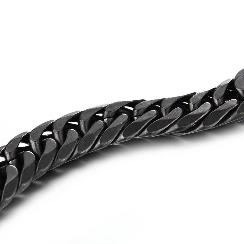 84g Men’s 16mm stainless steel Link Chain Bracelet Biker Vintage design Black