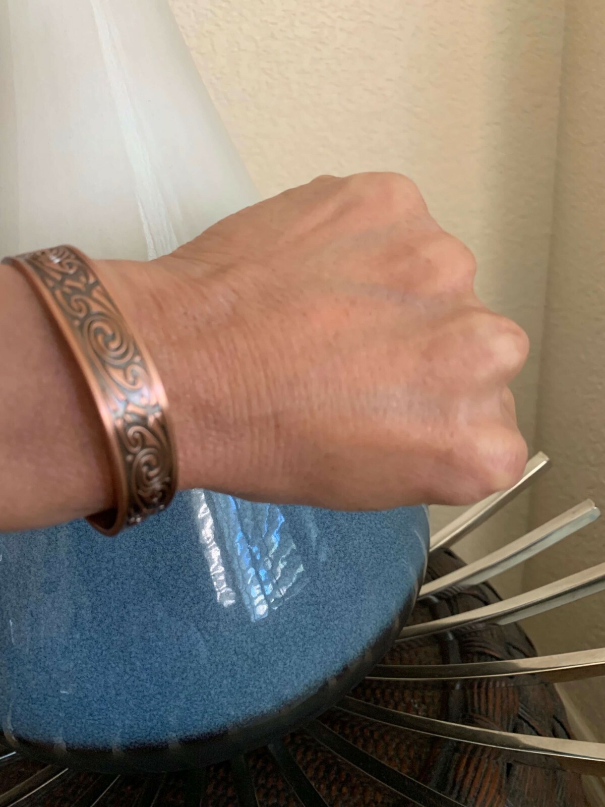 Gorgeous Pure Copper Magnetic Bangle Cuff Arthritis Pain Relief Stress Energy 