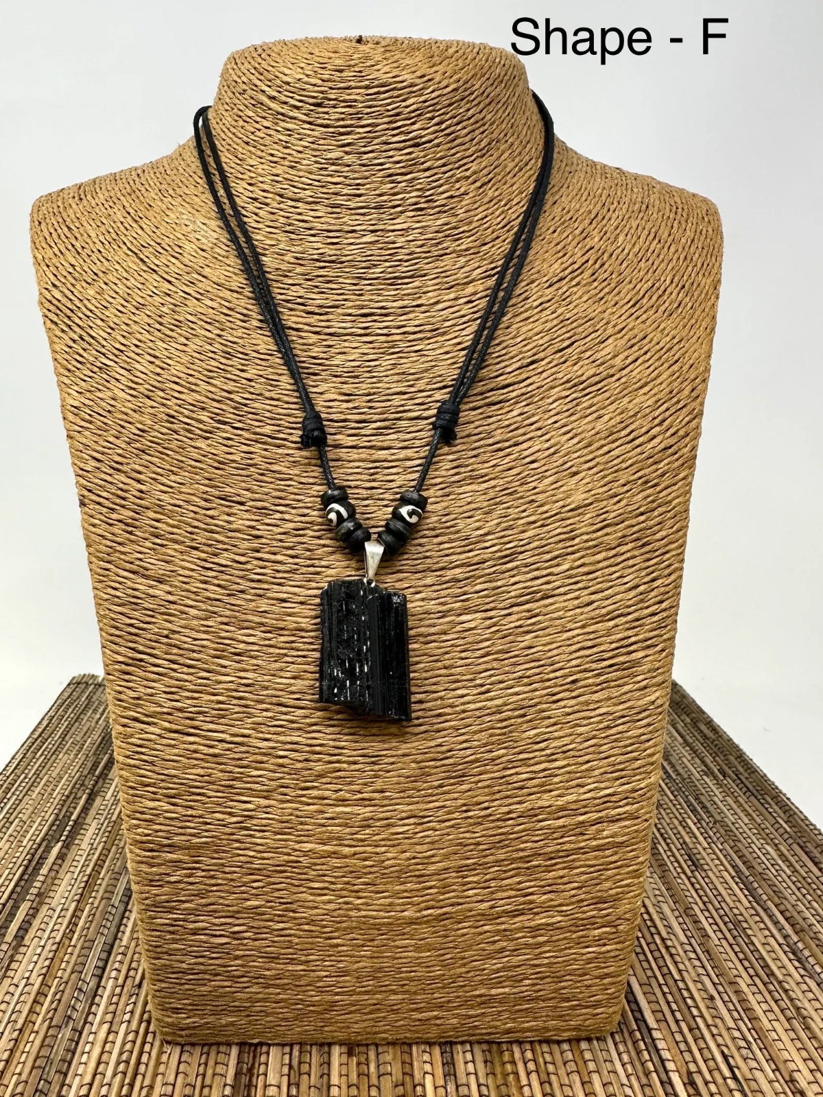 Black Tourmaline Pendant Natural Crystal Necklace Reiki Energy Healing Jewelry