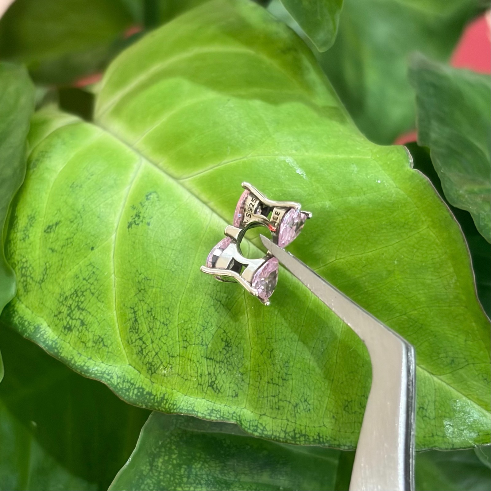 100% NEW #794253C01 PANDORA Heart Shaped Crystal Pink Bow Charm WITH BOX