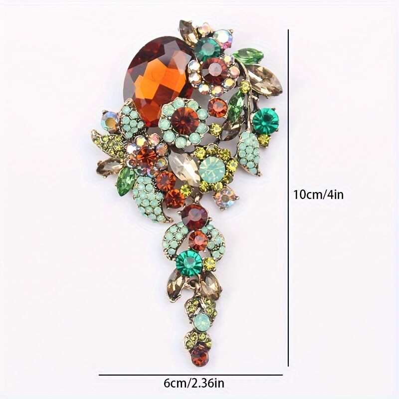 Female Winter Coat Long Tassel Brooch Rhinestone Corsage Fashion Suit Pin Gift