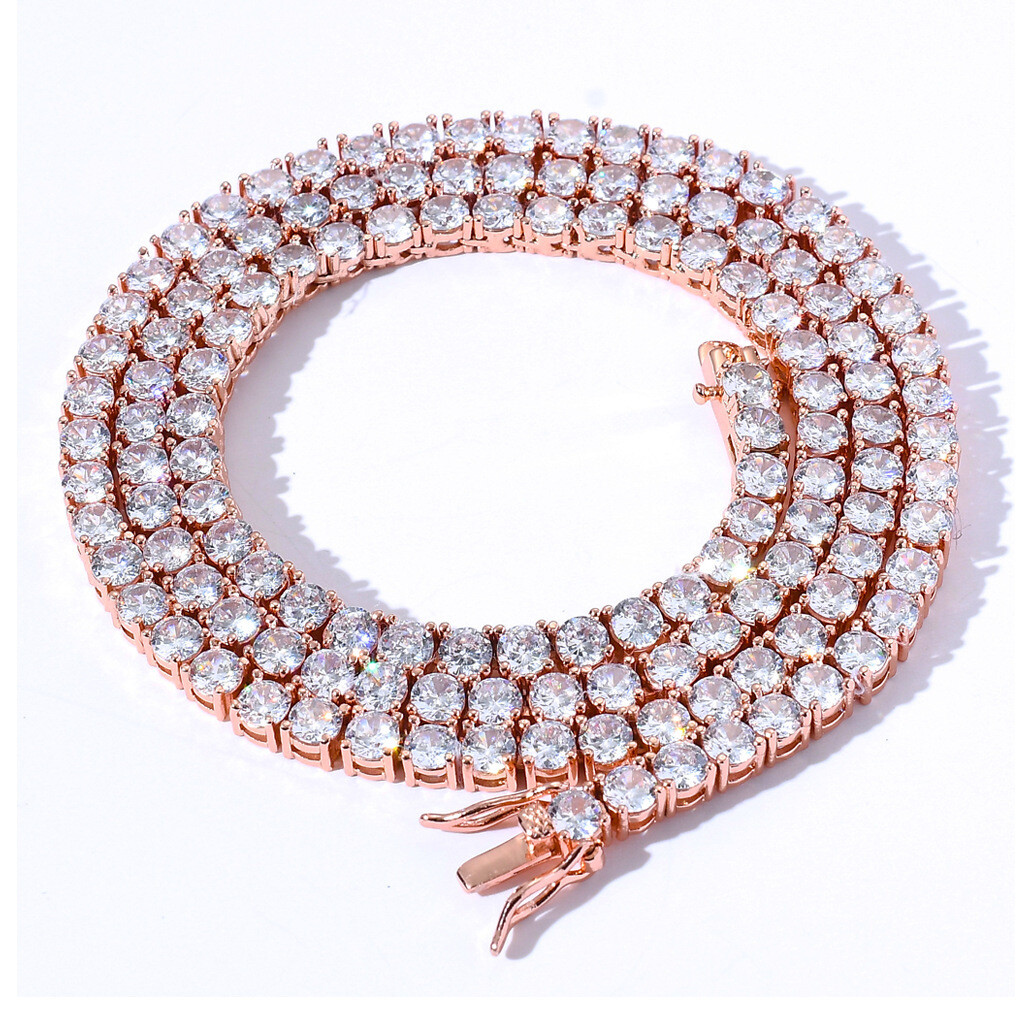 6″-24″ Hip Hop Necklace Bracelets 5A CZ Diamonds Real Gold Plated Tennis Chain