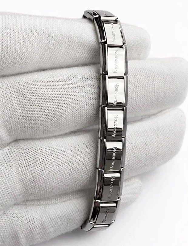 Stainless Steel Italian Modular Charm Bracelet Unisex Fashion Link