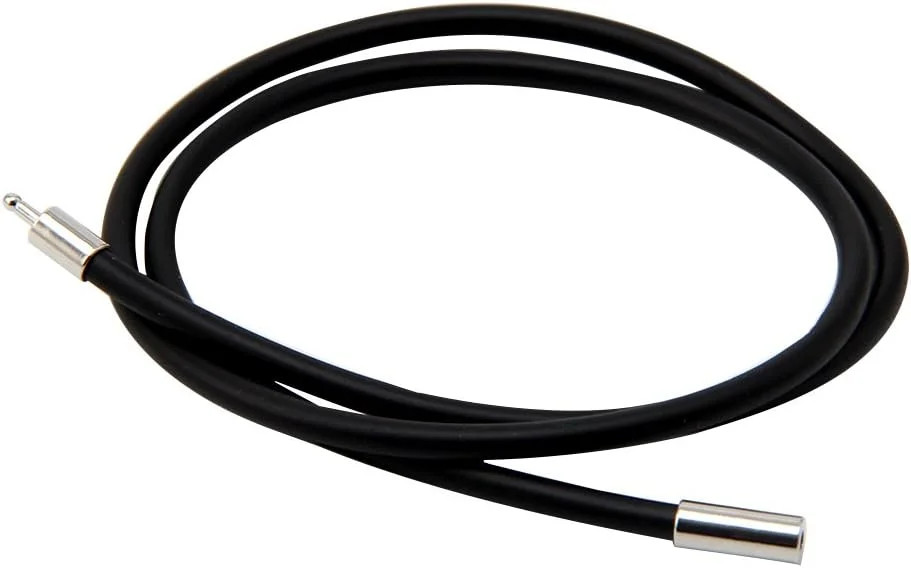 Necklace Rubber Rope Necklace with 3Mm Black Stainless Steel Clasp 18-Inch, Whit
