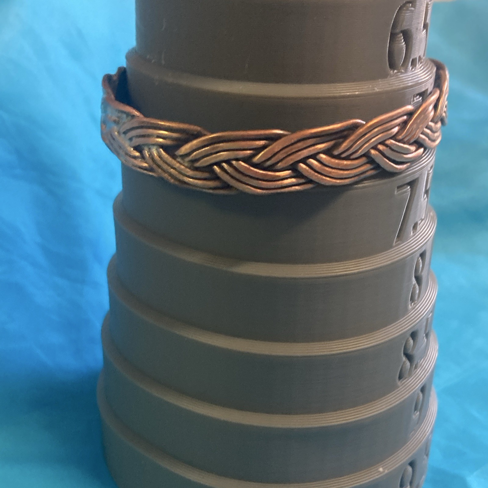 Copper Braided Metal Slip-On Cuff Bracelet, size 6 1/2 to 7 1/2 adjustable