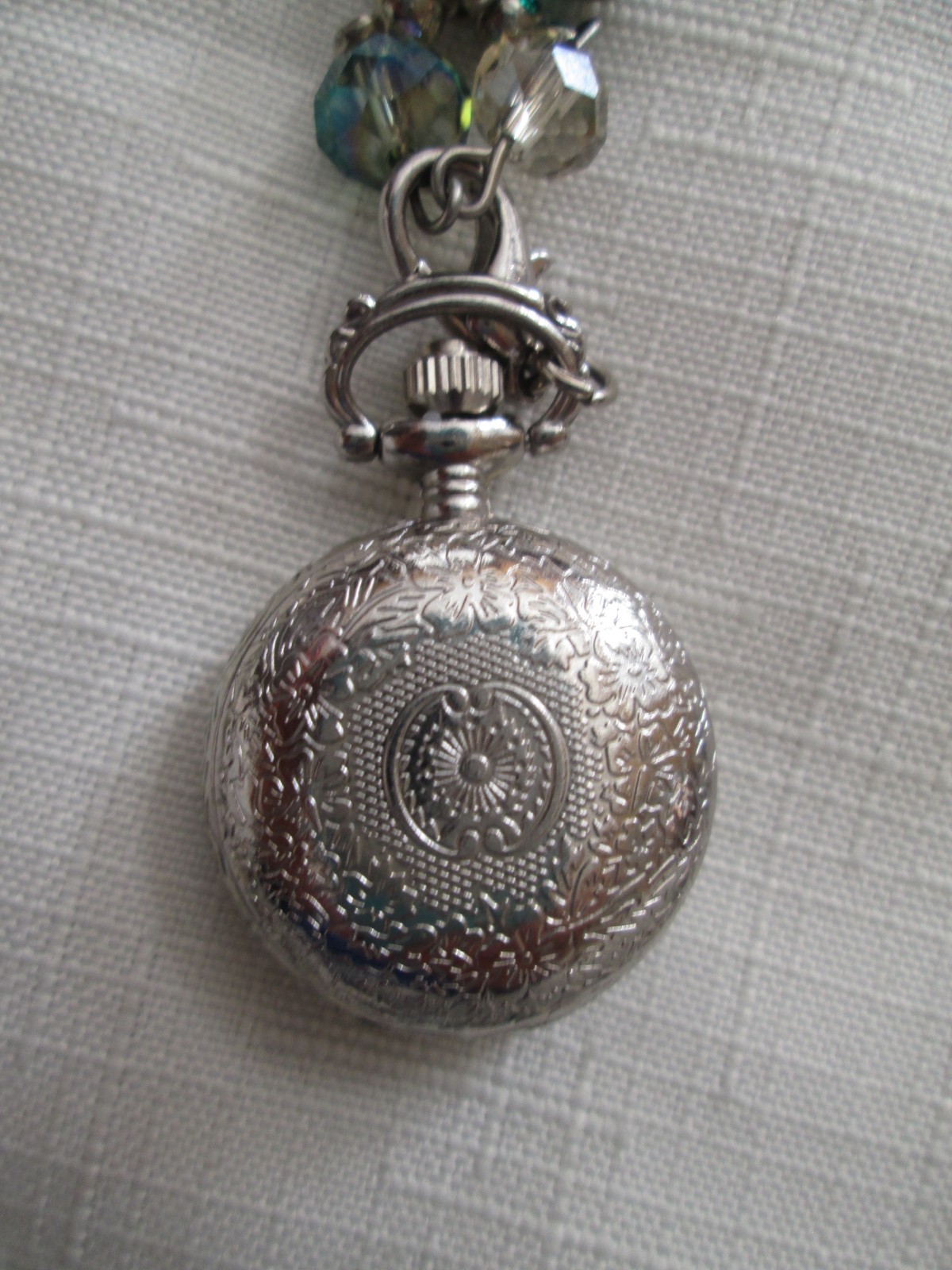 ART BY AMY LABBE UNIQUE BEADED WATCH CLOCK NECKLACE