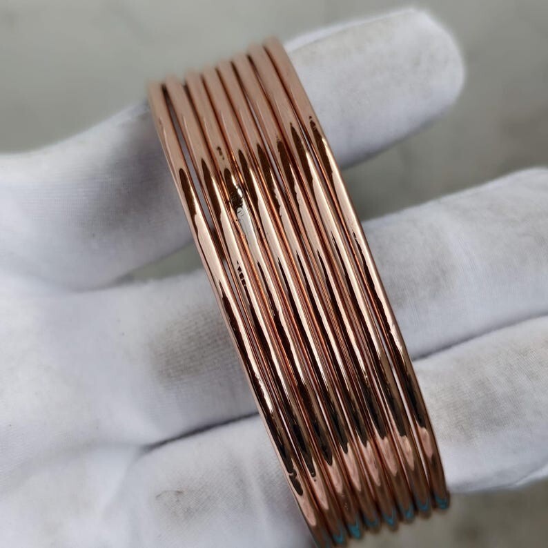 Pure Copper Bangles, 7 Set Off Bangles, Simple Copper Bangles, Copper Jewelry