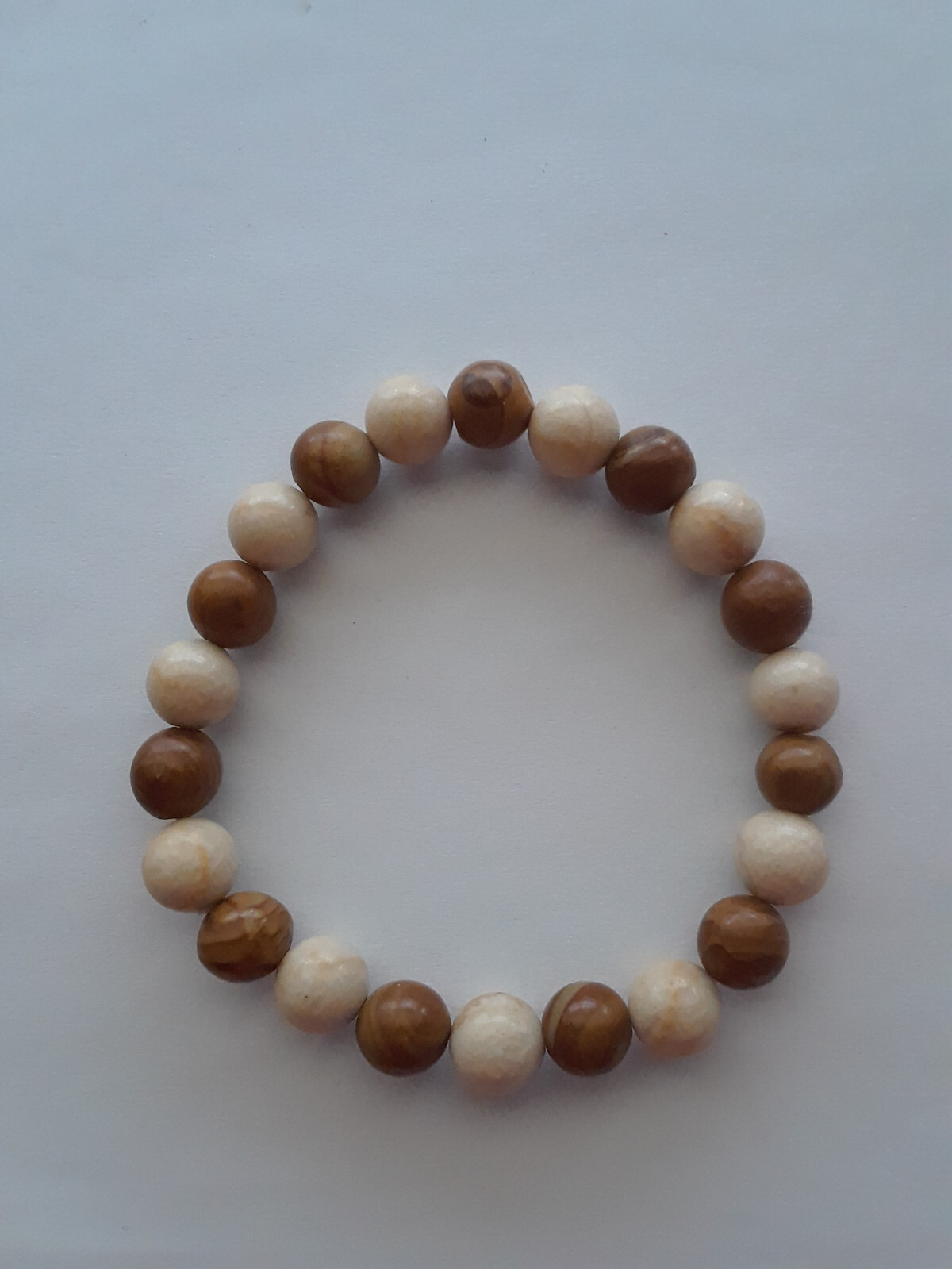 NEW 8MM FOSSIL JASPER & TIGER JASPER BEADED BRACELET, BUY ANY 2 GET 3RD FREE