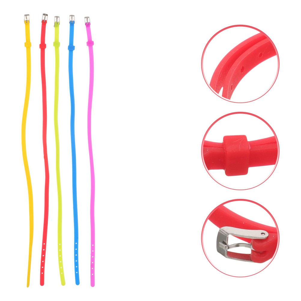 5Pcs High Elasticity Silicone Bracelets Skin Friendly Decorative Wristbands