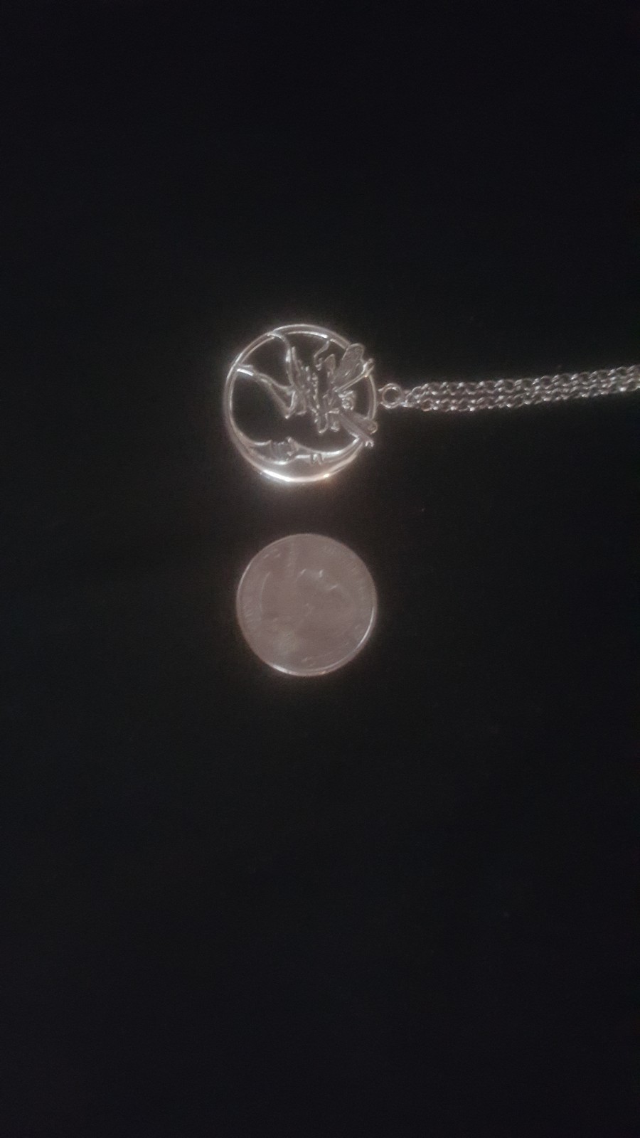 fairy with moon pendant necklace fashion jewelry brand new very cute