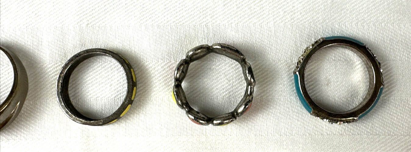 Fashion Ring Lot, 13 Different Rings of Various Designs and Sizes, Free Shipping
