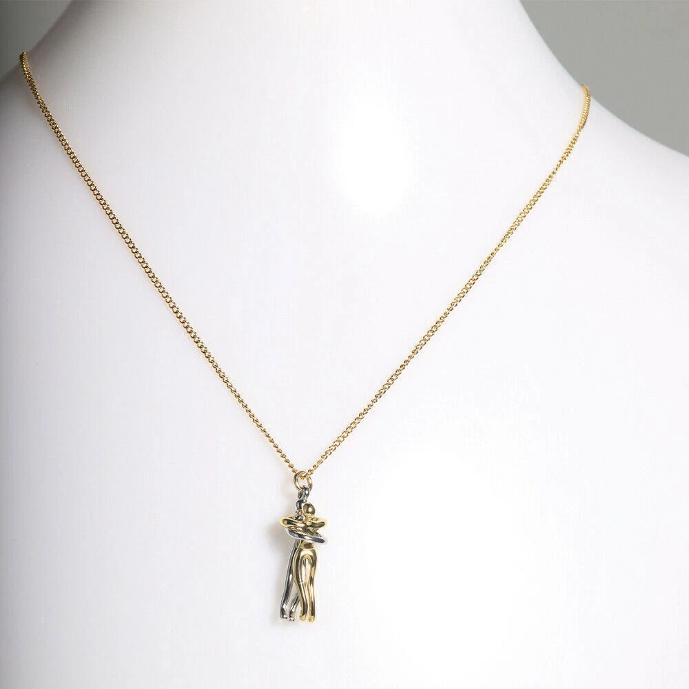 Hugging Couple Necklace Pendant Chain Choker Jewelry Gift for Men Women Lovers