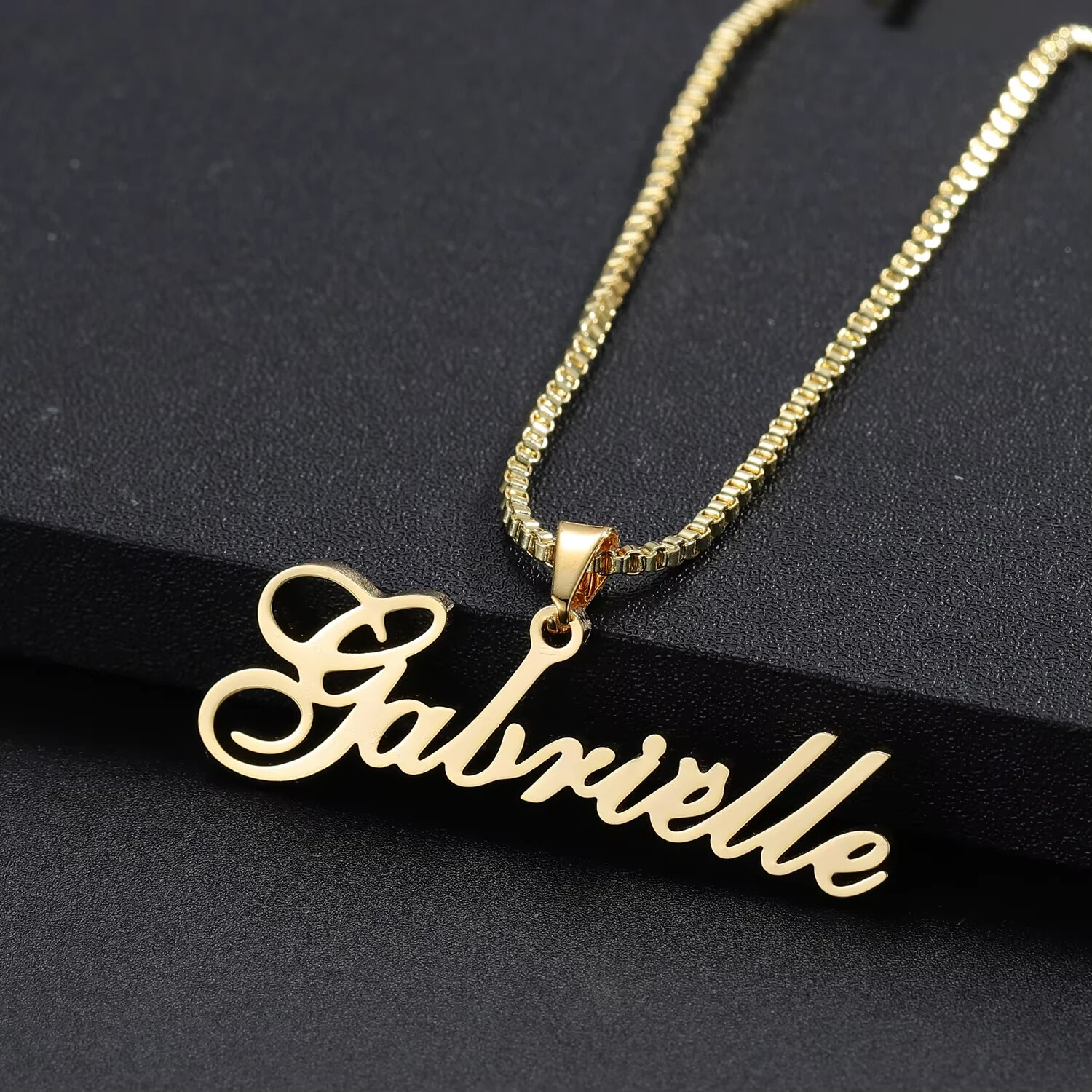 Customized Jewelry Name Necklace Women Cursive Pendant Handmade Choker Chain