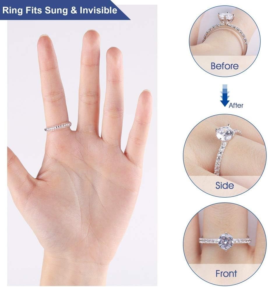 NNIOV Ring Size Adjuster for Loose Rings, General 4Pcs Coil Design, Clear…