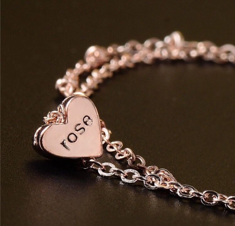 Womens Fashion Anklet Rose Gold Heart Pendant Ankle Bracelet 1-6