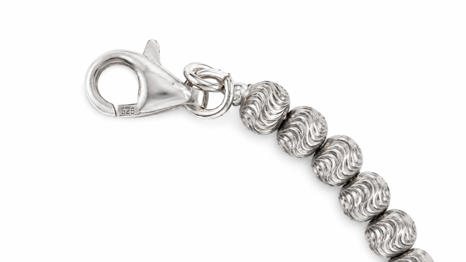 Silver 925 Bracelet Ball Chain Everyday Fashion Elegant Vintage Style Gift