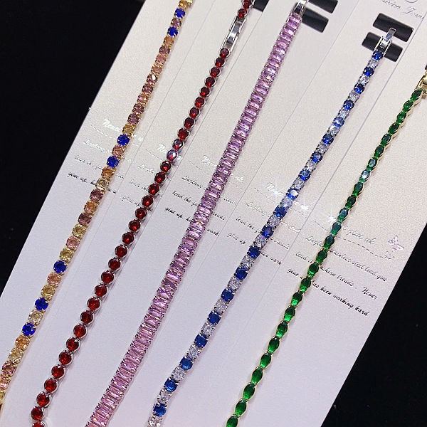 10PCS Bohemian Bracelet For Women Layered Dopamine Colorful Zircon Gift