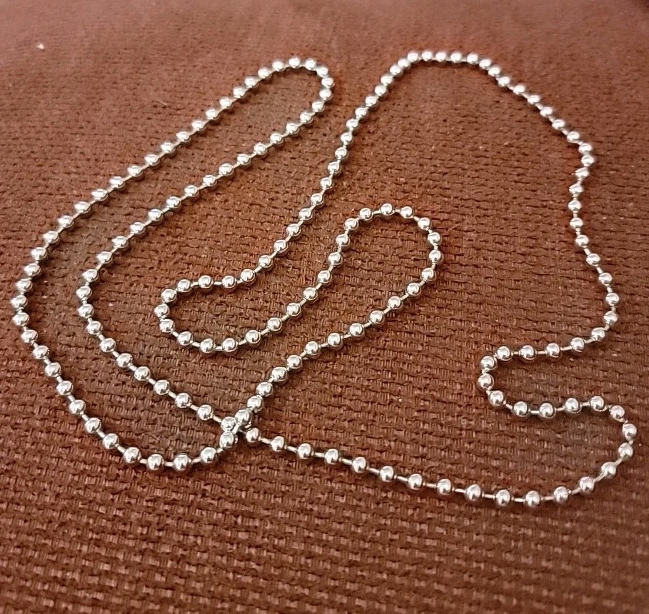 34″ Stainless Steel Ball Chain Classic Basic Silver Tone Long Simple Elegance
