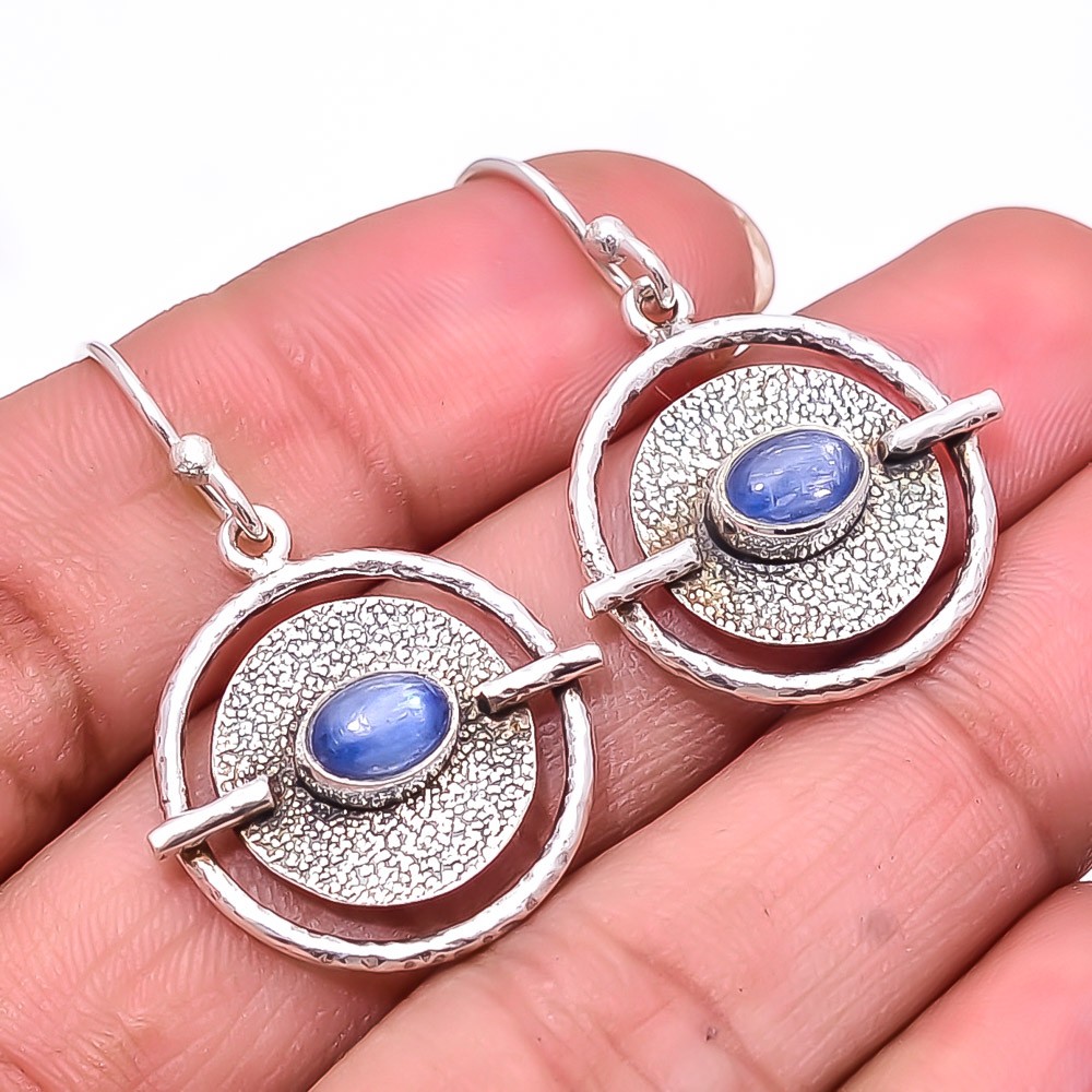 Natural Kyanite – Nepal Gemstone 925 Sterling Silver Earring 1.56″ E941624813