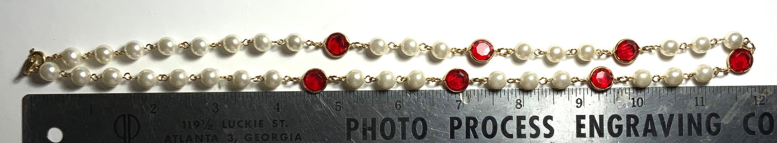 Vintage Faux Set, Korea Pearl / Amber Necklace, Clasp Earrings