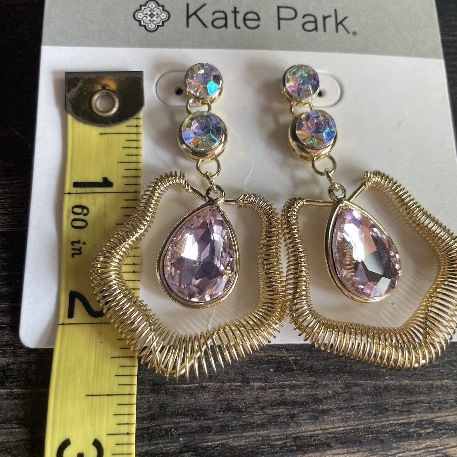 New Kate Park Gold and Pink Dangle Earrings