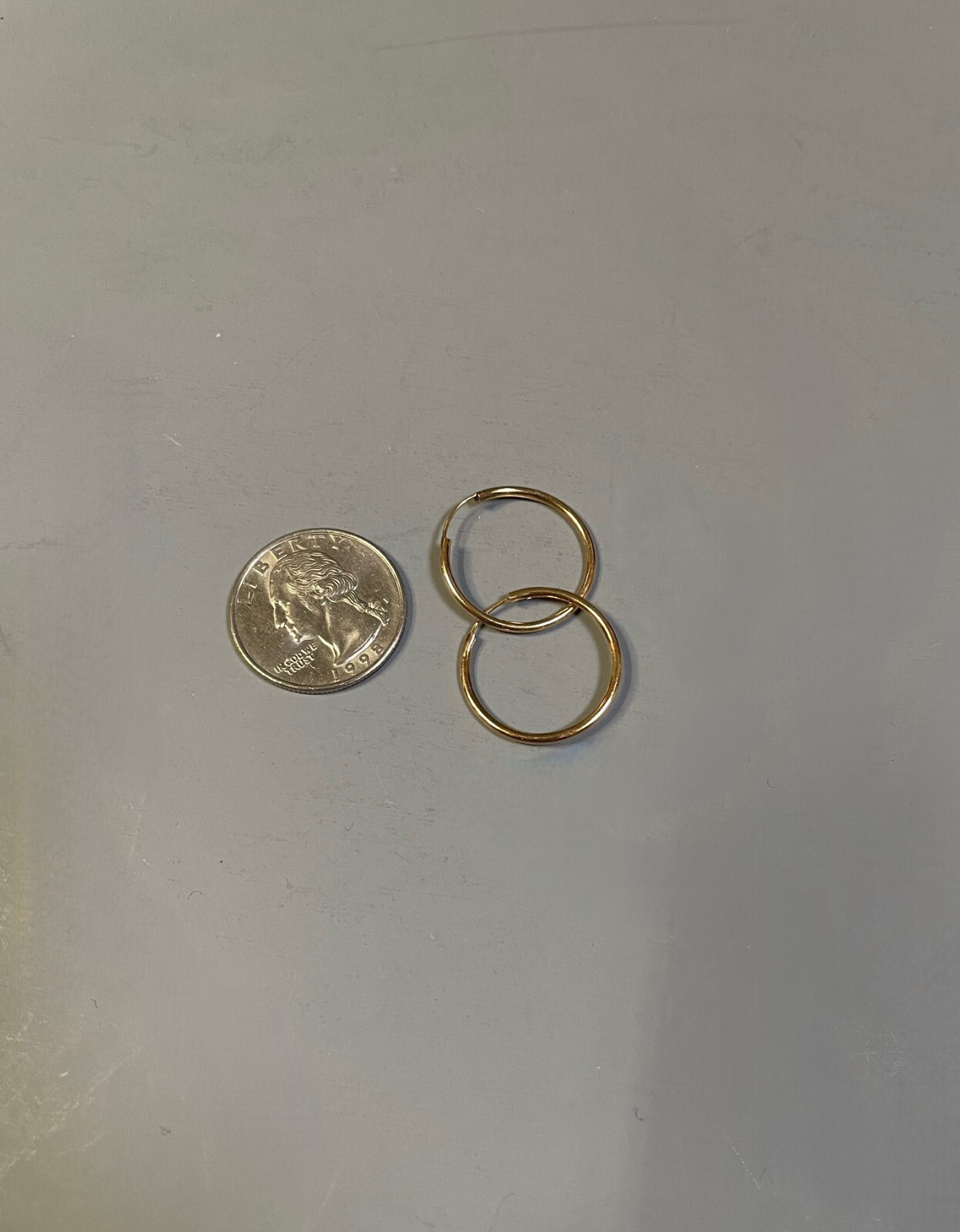 Gold Filled Hoop Earrings 7/8 Inch Diameter